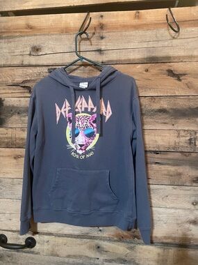 Freeze Gray Graphic Hoodie with Pink & Blue Leopard Design